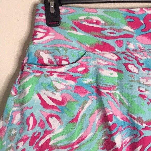 Icikuls Skirt Skort Blue Pink Turquoise Floral tennis golf attire Size Small - Picture 3 of 9